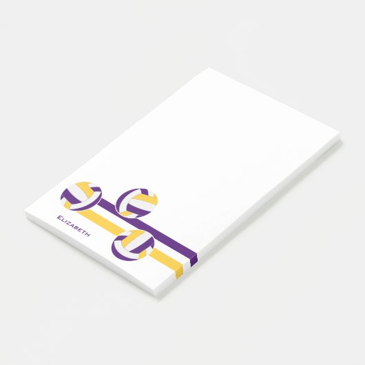 紫の金ゴールドストライプバレーボール選手の名前 ポストイット (アングル)