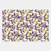 紫の金ゴールドスポーツ調整カラーバレーボール ラッピングペーパーシート (正面)