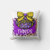 紫の金ゴールドタイガーサッカールイジアナ クッション (正面)