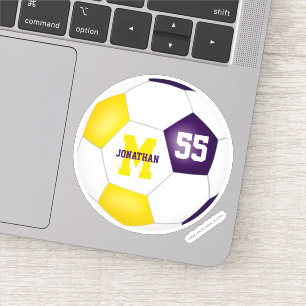 紫の金ゴールドチームの色の女の子サッカー シール