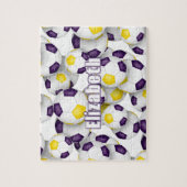 紫の金ゴールドチームの色の女の子サッカー ジグソーパズル (縦)