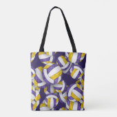 紫の金ゴールドチームカラーバレーボールコーチ名 トートバッグ (裏面)