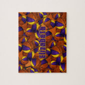 紫の金ゴールドバスケットボールチームの色（子供の名前） ジグソーパズル (縦)