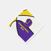 紫の金ゴールドバスケットボール女の子の男の子スポーツパーティー スタンダードカクテルナプキン (角)