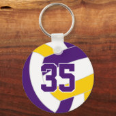 紫の金ゴールドバレーボールチームの色 キーホルダー (正面)