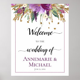 紫の金ゴールドフローラはサイン結婚にようこそ ポスター