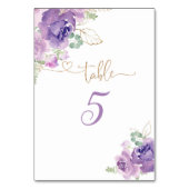 紫の金ゴールドフローラテーブル番号 テーブルナンバー (正面)