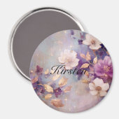 紫の金ゴールドフローラ マグネット (正面/裏面)