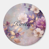 紫の金ゴールドフローラ マグネット (正面)