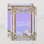 紫の金ゴールドプリンセスクラウンキャリッジ日付を保存 案内ポストカード (正面/裏面)
