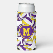 紫の金ゴールドボールのパタモノグラムのーン スリム缶クーラー (Seltzer正面)