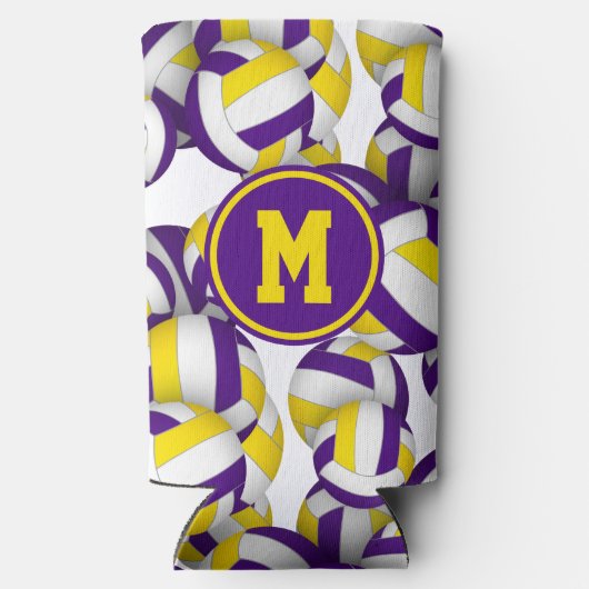 紫の金ゴールドボールのパタモノグラムのーン スリム缶クーラー (裏面)