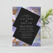 紫の金ゴールドマーブルモダン 招待状 (スタンド正面)