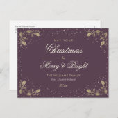 紫の金ゴールドメリーと明るい シーズンポストカード (正面/裏面)
