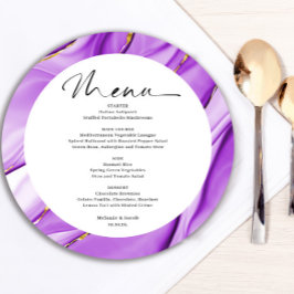 紫の金ゴールドラウンドメニューカード メニュー