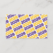 紫の金ゴールド卒業招待状発表挿入 名刺 (裏面)