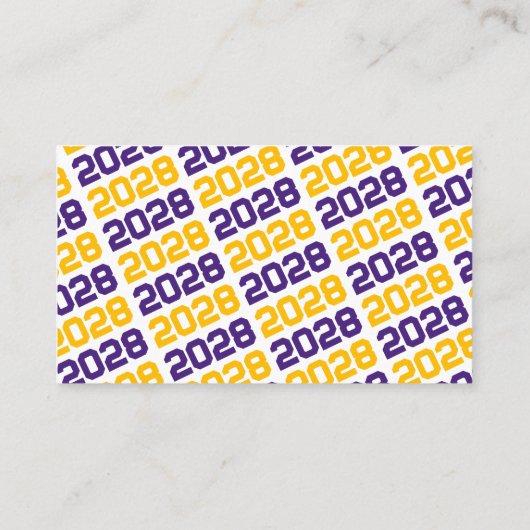 紫の金ゴールド卒業招待状発表挿入 名刺 (裏面)