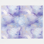 紫の金ゴールド大理石 フリースブランケット (正面(横))