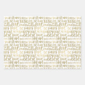 紫の金ゴールド感動的語 ラッピングペーパーシート (正面2)