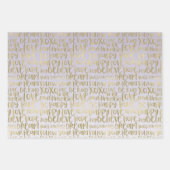 紫の金ゴールド感動的語 ラッピングペーパーシート (正面)