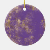 紫の金ゴールド抽象芸術 セラミックオーナメント (裏面)