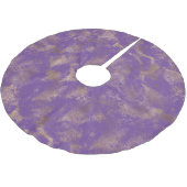 紫の金ゴールド抽象芸術 ブラッシュドポリエステルツリースカート (アングル)