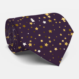 紫の金ゴールド星型作品，卒業，贈り物 ネクタイ