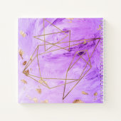 紫の金ゴールド水カラー抽象芸術名 ノートブック (裏面)