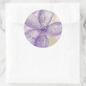 紫の金ゴールド水色の夢の花 ラウンドシール (バッグ)