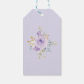 紫の金ゴールド水色フローラ結婚式パーティーの好意 ギフトタグ (裏面)