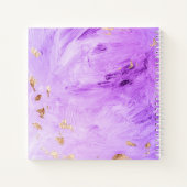 紫の金ゴールド水色メタリック抽象芸術名 ノートブック (裏面)