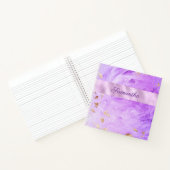 紫の金ゴールド水色メタリック抽象芸術名 ノートブック (内部)