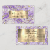 紫の金ゴールド流体の大理石 名刺 (正面/裏面)