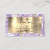 紫の金ゴールド流体の大理石 名刺 (裏面)
