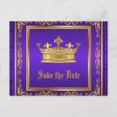 紫の金ゴールド王室のクラウン日付の保存 案内ポストカード (正面)