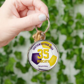 紫の金ゴールド男の子のスポーツチーム名 キーホルダー (手)