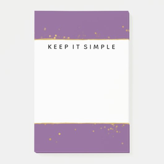 紫の金ゴールド紙吹雪点 ポストイット (正面)