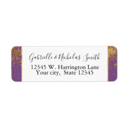 紫の金ゴールド紙吹雪点 ラベル