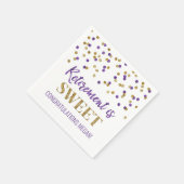 紫の金ゴールド紙吹雪退職は甘い スタンダードカクテルナプキン (角)