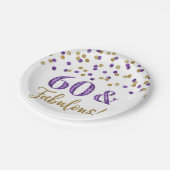 紫の金ゴールド紙吹雪60と素晴らしい ペーパープレート (アングル)