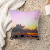 紫の金ゴールド素晴らしオレンジ色のメキシコの夕日 クッション (ブランケット)