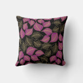 紫の金ゴールド葉のブローのパターン クッション (裏面)