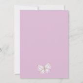 紫の金ゴールド蝶ガールズ写真1st誕生日 招待状 (裏面)