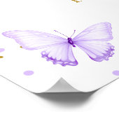 紫の金ゴールド蝶フローラベビーは甘い ポスター (角)