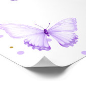 紫の金ゴールド蝶フローラ赤ちゃんシャワーへようこそ ポスター (角)