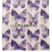 紫の金ゴールド蝶 シャワーカーテン (正面)