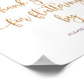 紫の金ゴールド蝶Thank you flutering by ポスター (角)