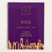 紫の金ゴールド都市スカイラインビジネスロゴ2026 プランナー手帳 (正面)