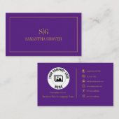 紫の金ゴールド |ミニマルモダンプロフェッショナル 名刺 (正面/裏面)