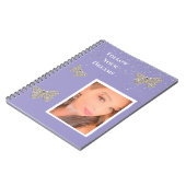 紫の銀の輝く蝶あなたの写真 ノートブック (左側)